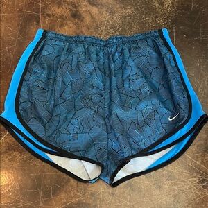 Women’s Nike running shorts black & blue. Size Large.